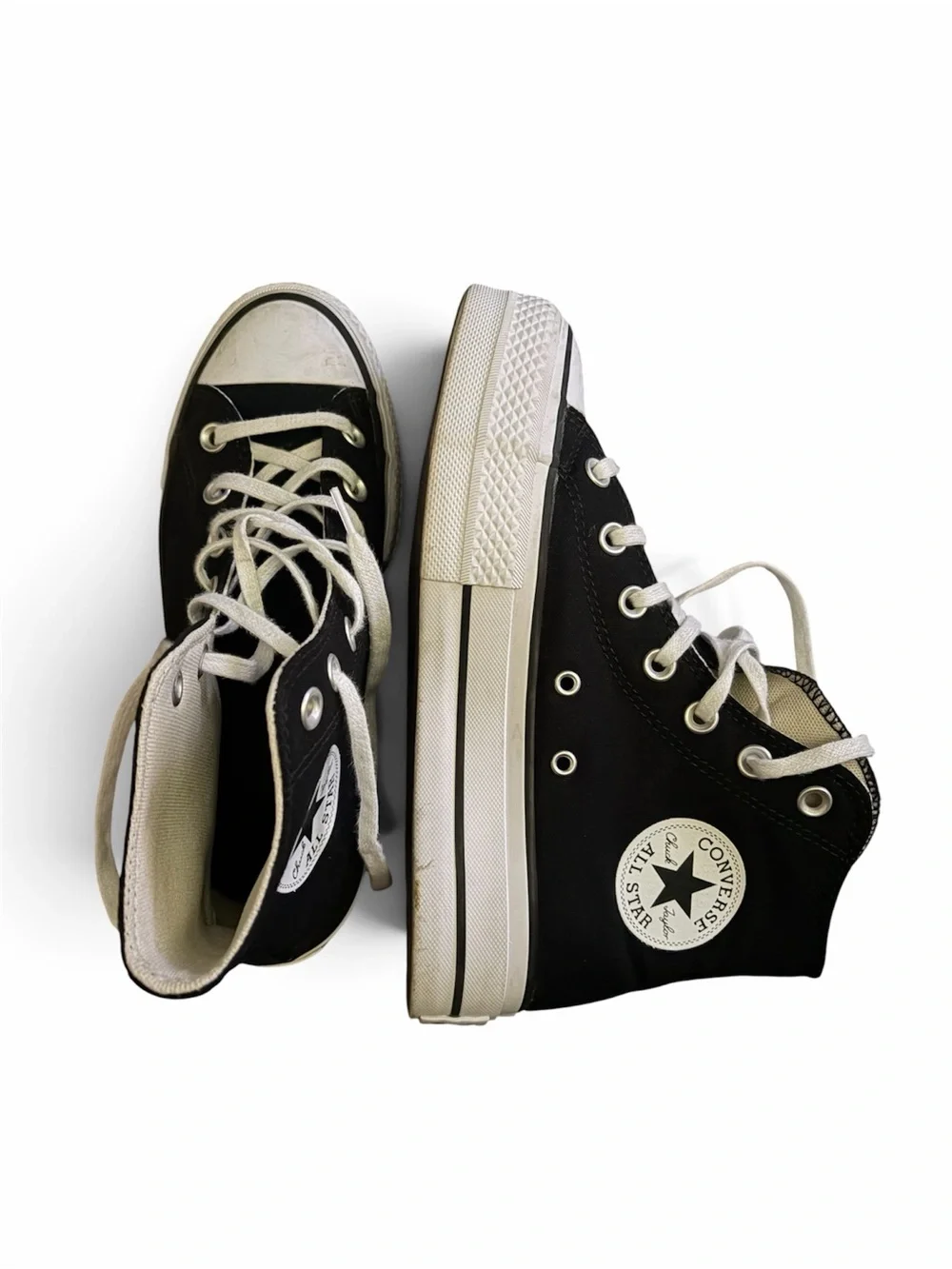 Converse Black High-Top platform Sneakers